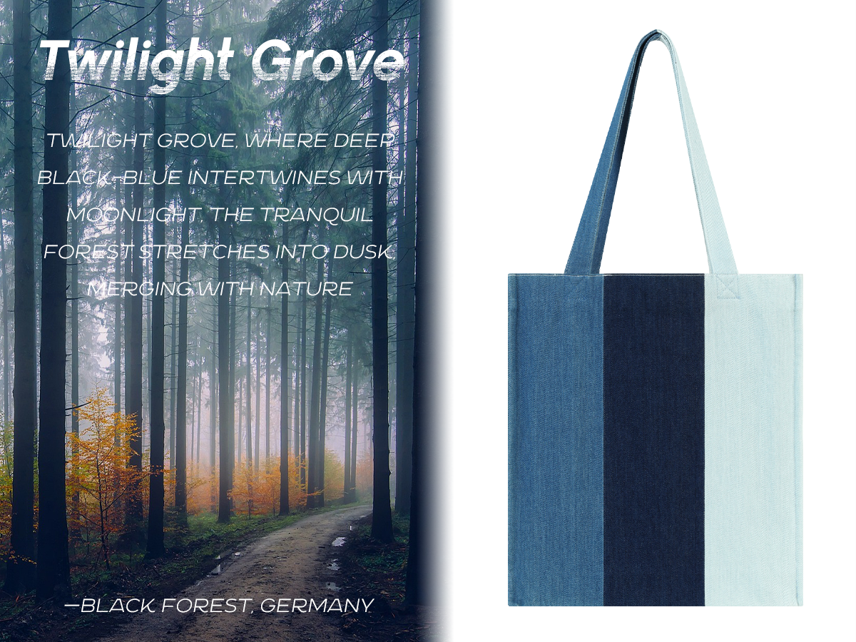 DENIM MUSEUM Moonlit Lake Sanctuary Denim Bag - Stylische und minimalistische Tote, perfekt für den täglichen Ausflug