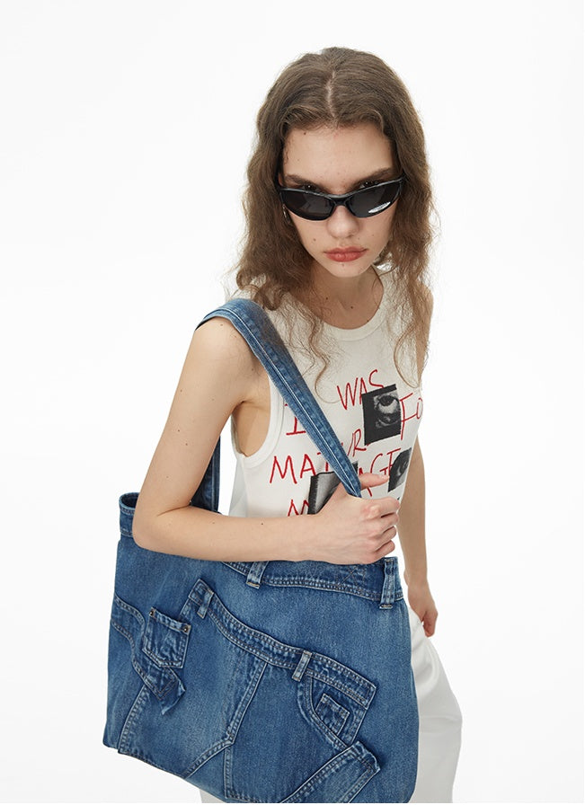 Denim Vintage Multifunktions-Tote - die perfekte Mischung aus Stil und Nützlichkeit