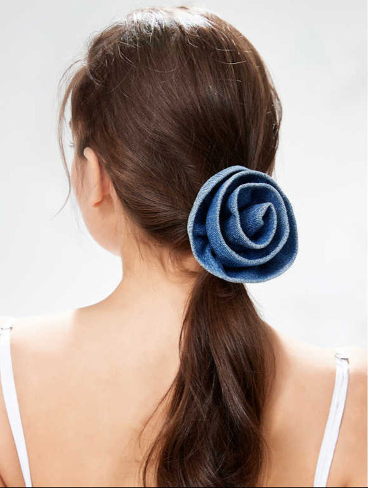 Denim Flower Hair Accessory